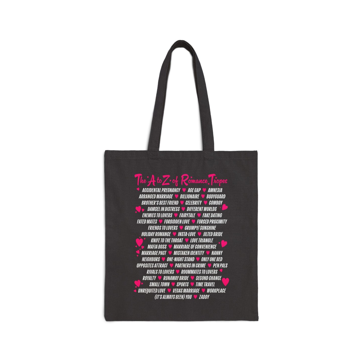 A-Z of Romance Tropes Tote Bag