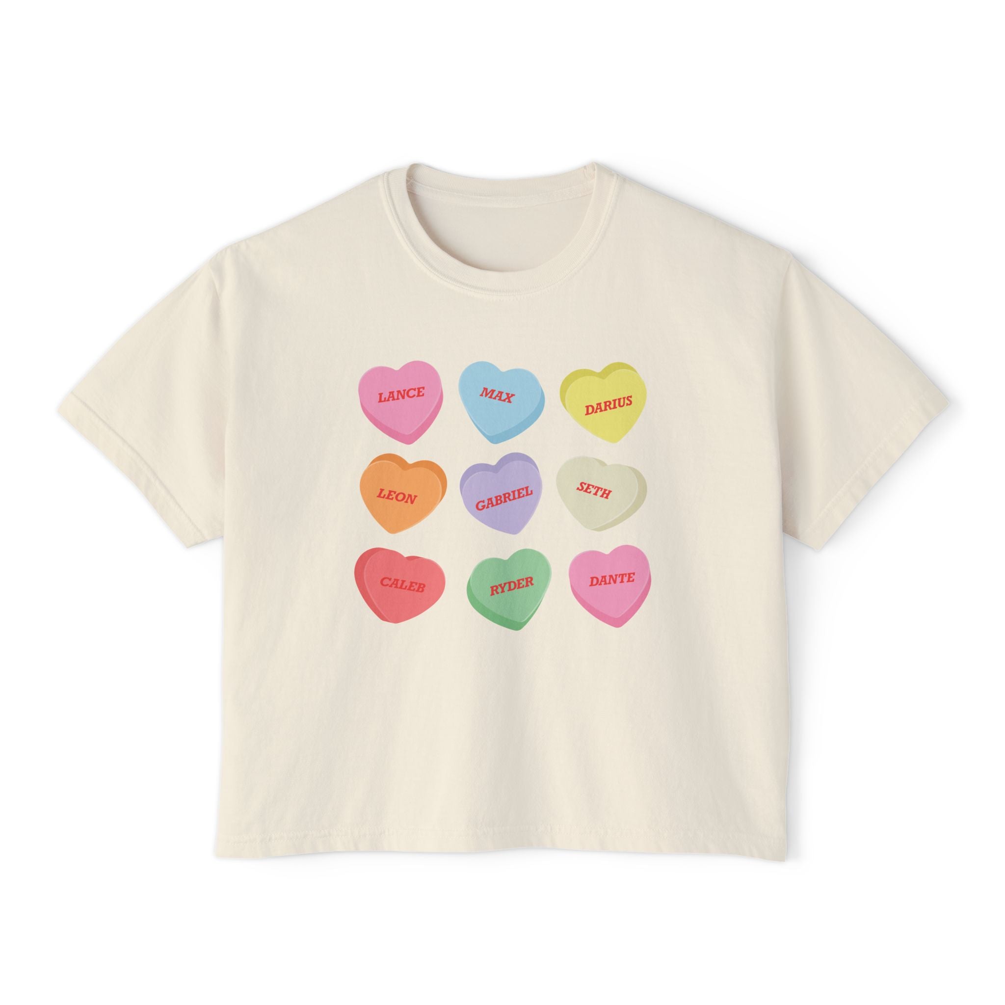 Zodiac Boys Candy Hearts Crop Top