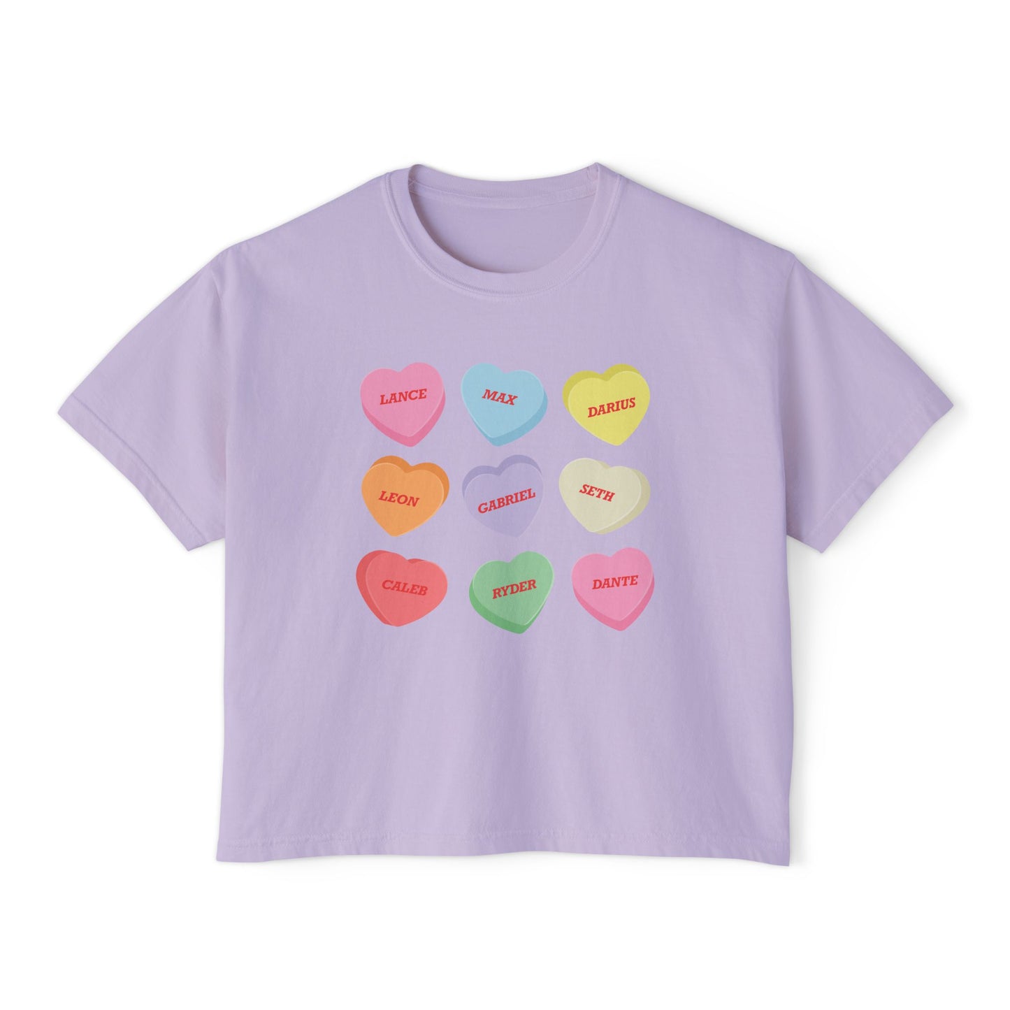 Zodiac Boys Candy Hearts Crop Top