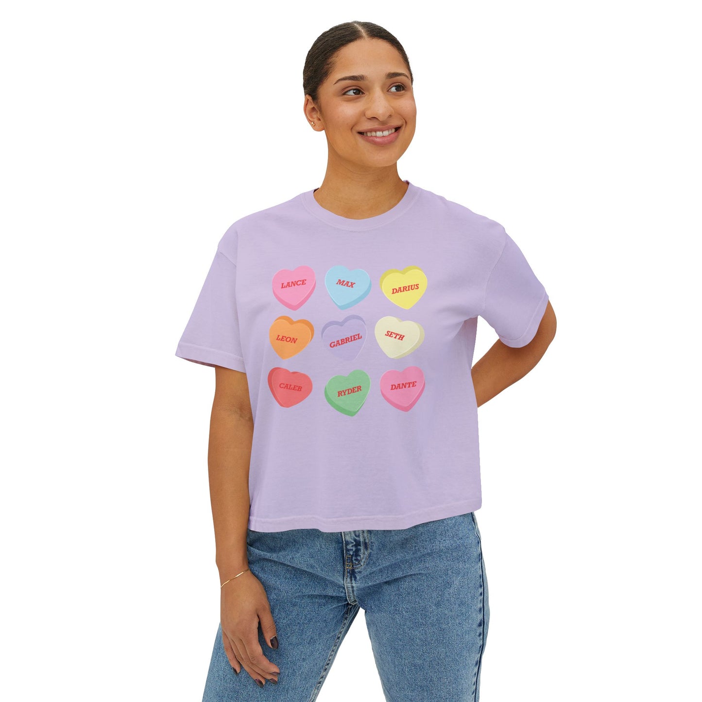 Zodiac Boys Candy Hearts Crop Top