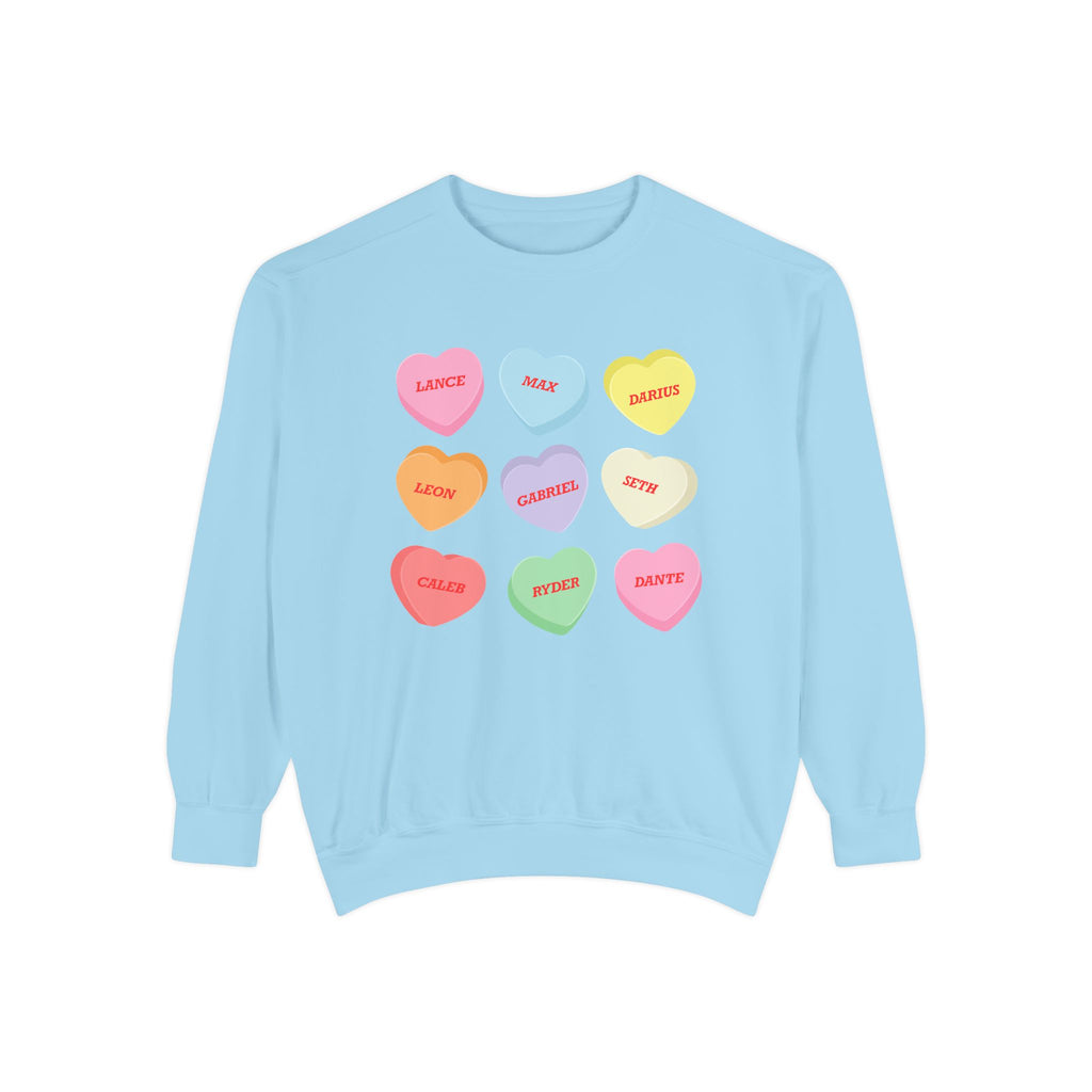 Zodiac Boys Candy Hearts Crewneck