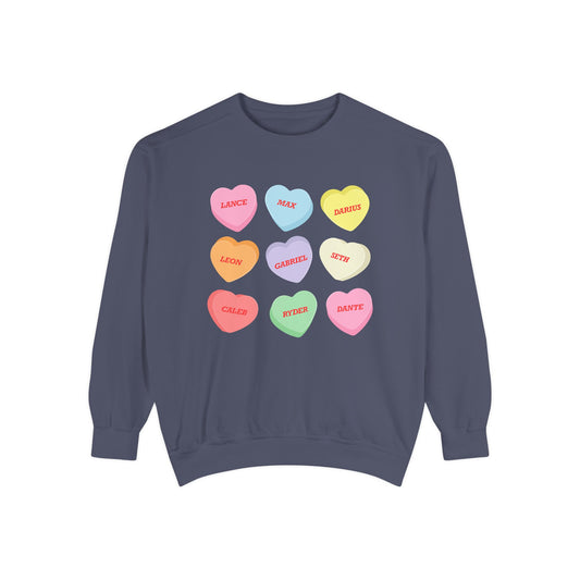 Zodiac Boys Candy Hearts Crewneck